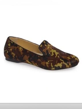 Women’s BIRDIES The Starling camo print calf hair flats- Size 8.5